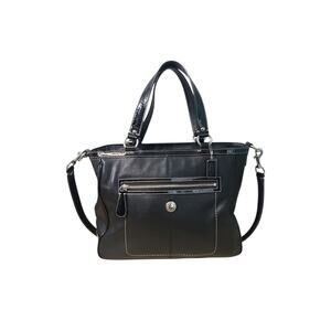 Coach Laura Black Smooth Leather Tote F14887